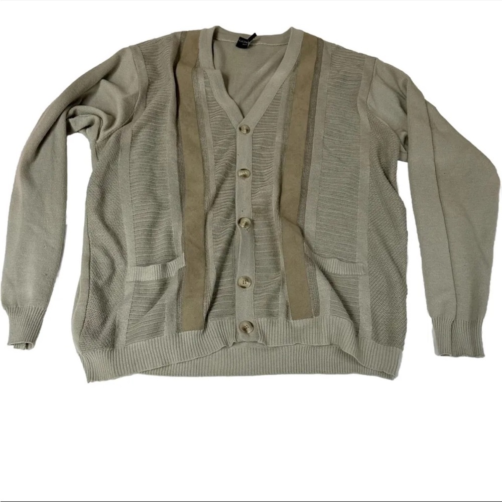 Gionfriddo Women’s Sweater Cardigan XL Made In Italy Wool Blend Beige #0629
